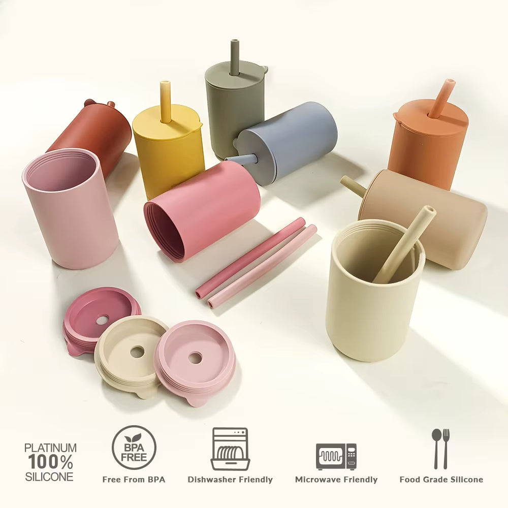 Baby Silicone Straw Cup