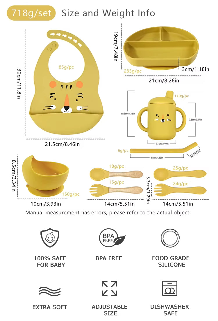 8-Piece Silicone Feeding Set