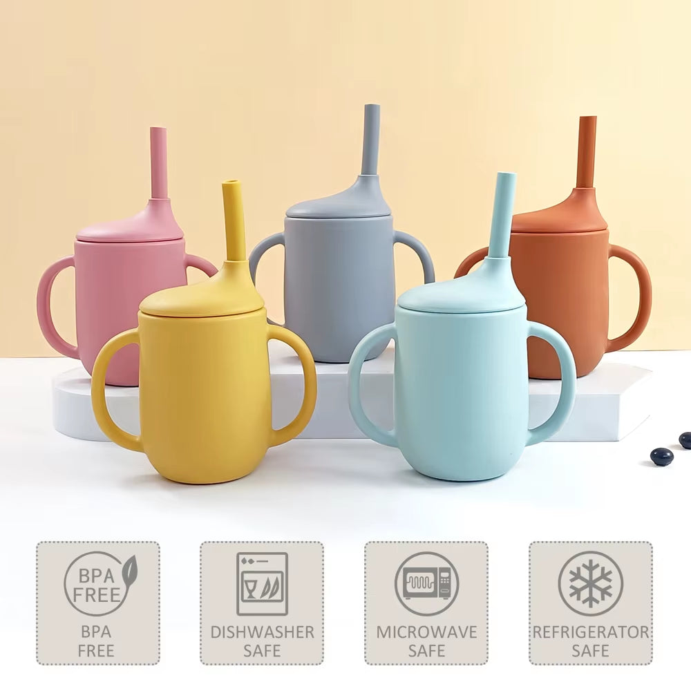 Momo Tots Silicone Straw Training Cup with Handles - 210ml| Large