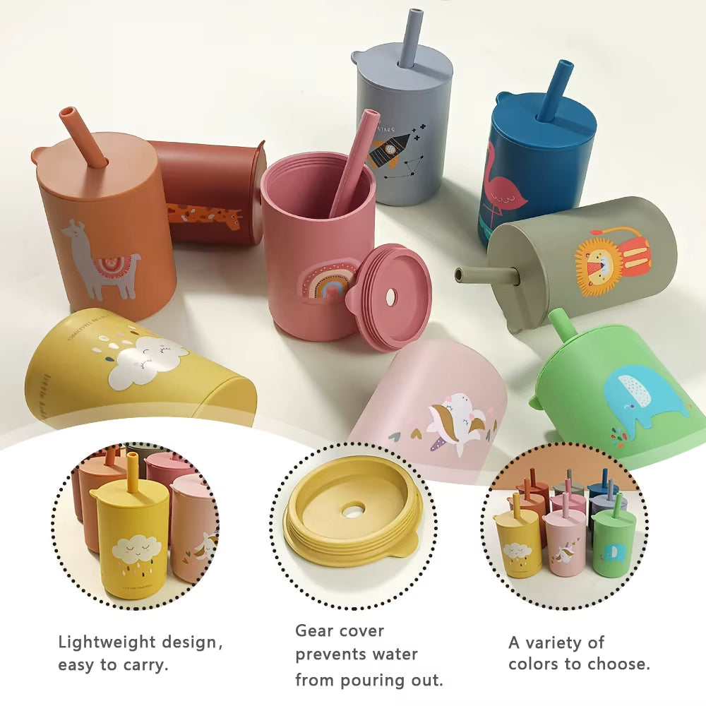 Baby Silicone Straw Cup