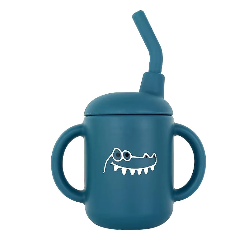 Silicone Cup with Straw & Sippy Lids