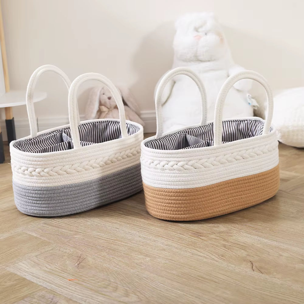 Woven Storage Caddy – Multi-Purpose Organiser Basket with Handles