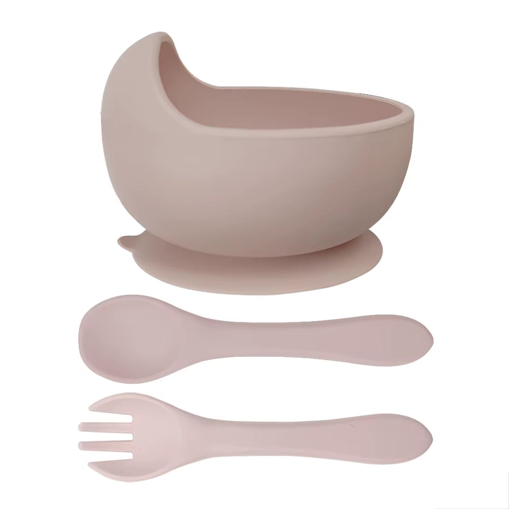 Silicone Bowl with all silicone Spoon & Fork