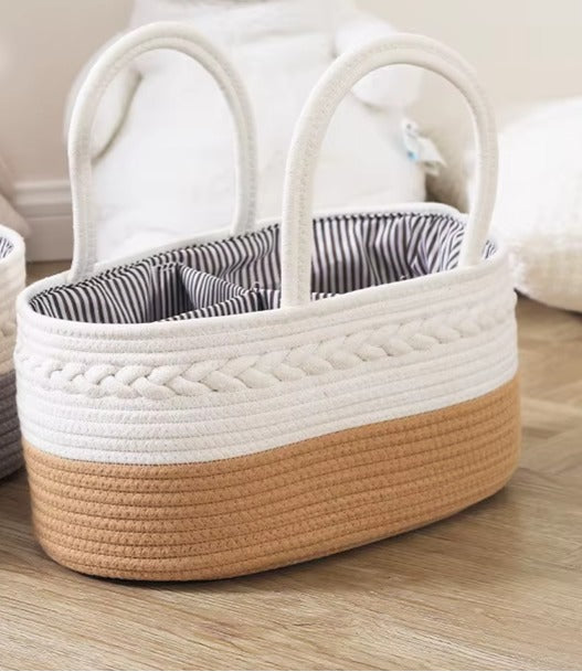 Woven Storage Caddy – Multi-Purpose Organiser Basket with Handles