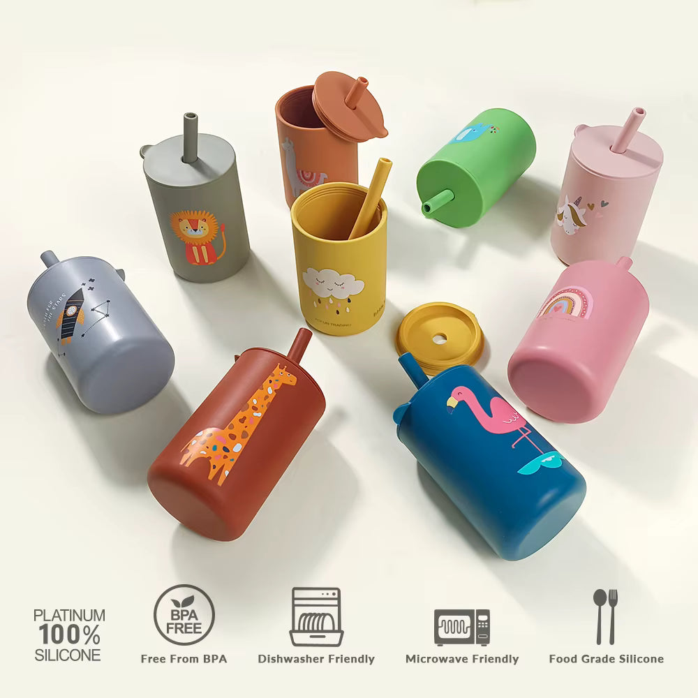 Baby Silicone Straw Cup