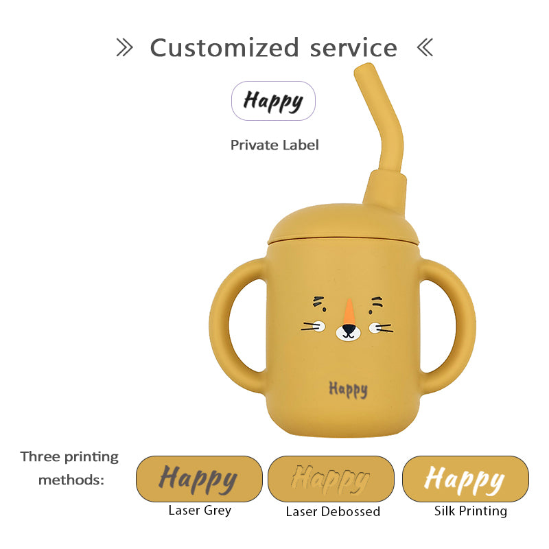 Silicone Cup with Straw & Sippy Lids