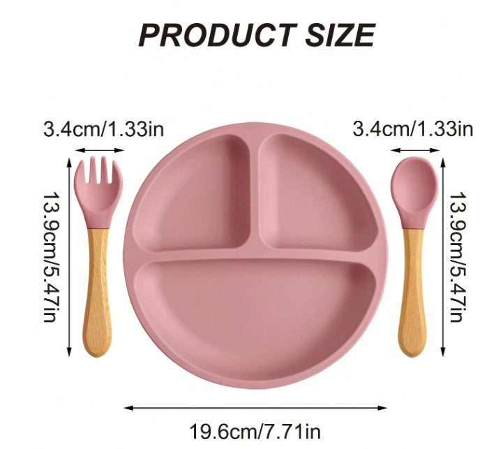 Silicone Plate with Cutlery