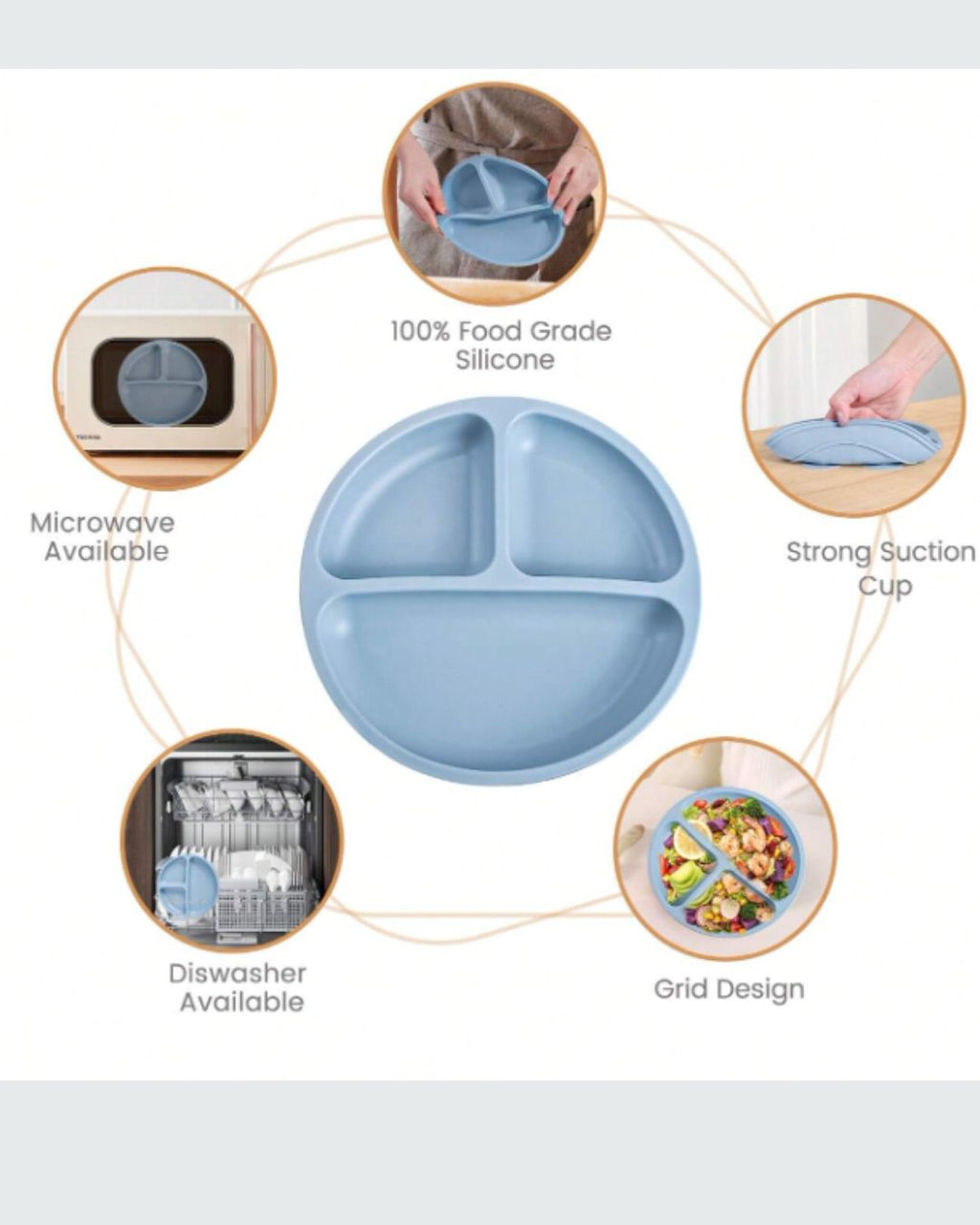 Silicone Plate with Cutlery