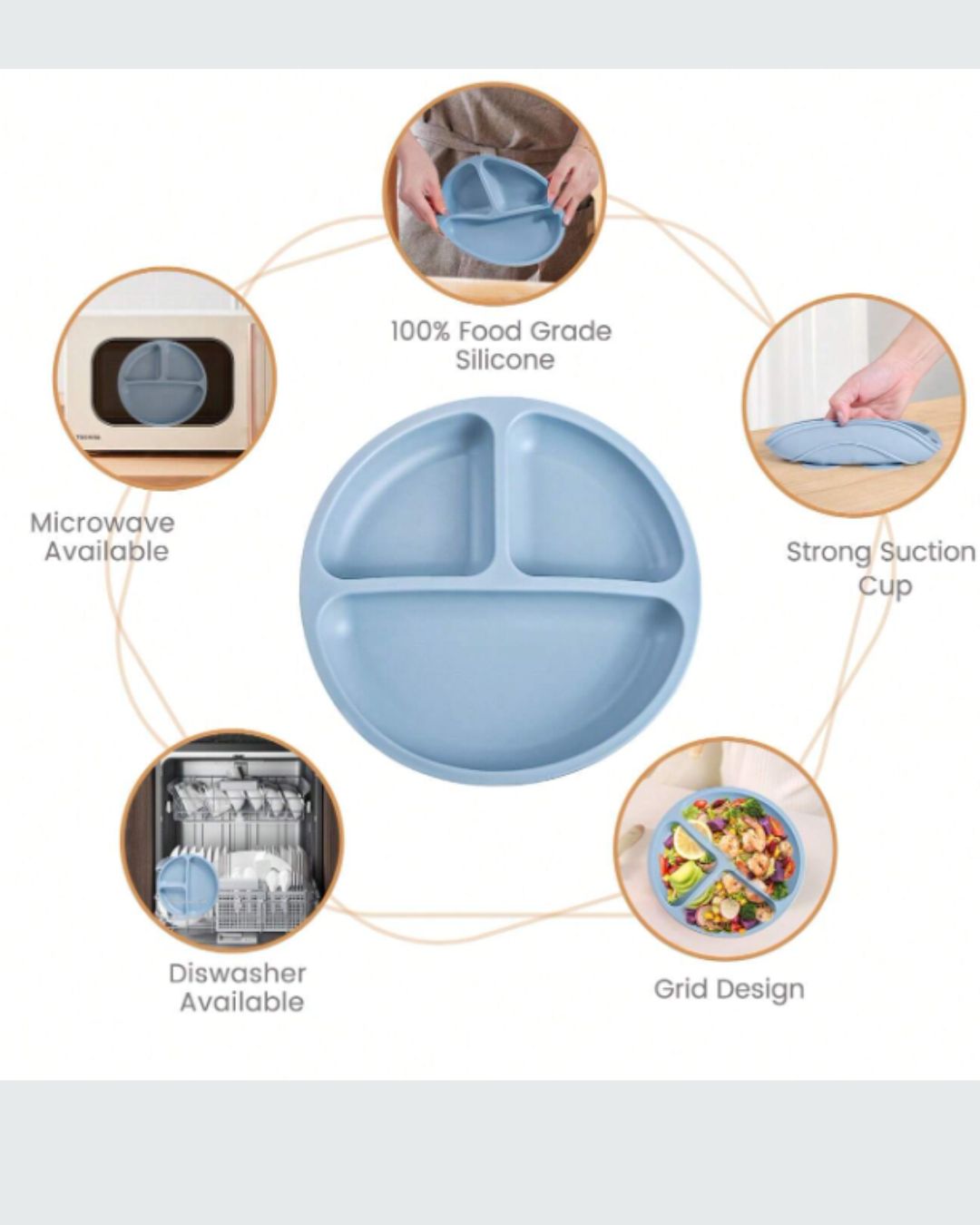 Silicone Plate with Cutlery