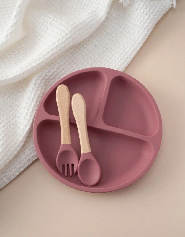 Silicone Plate with Cutlery