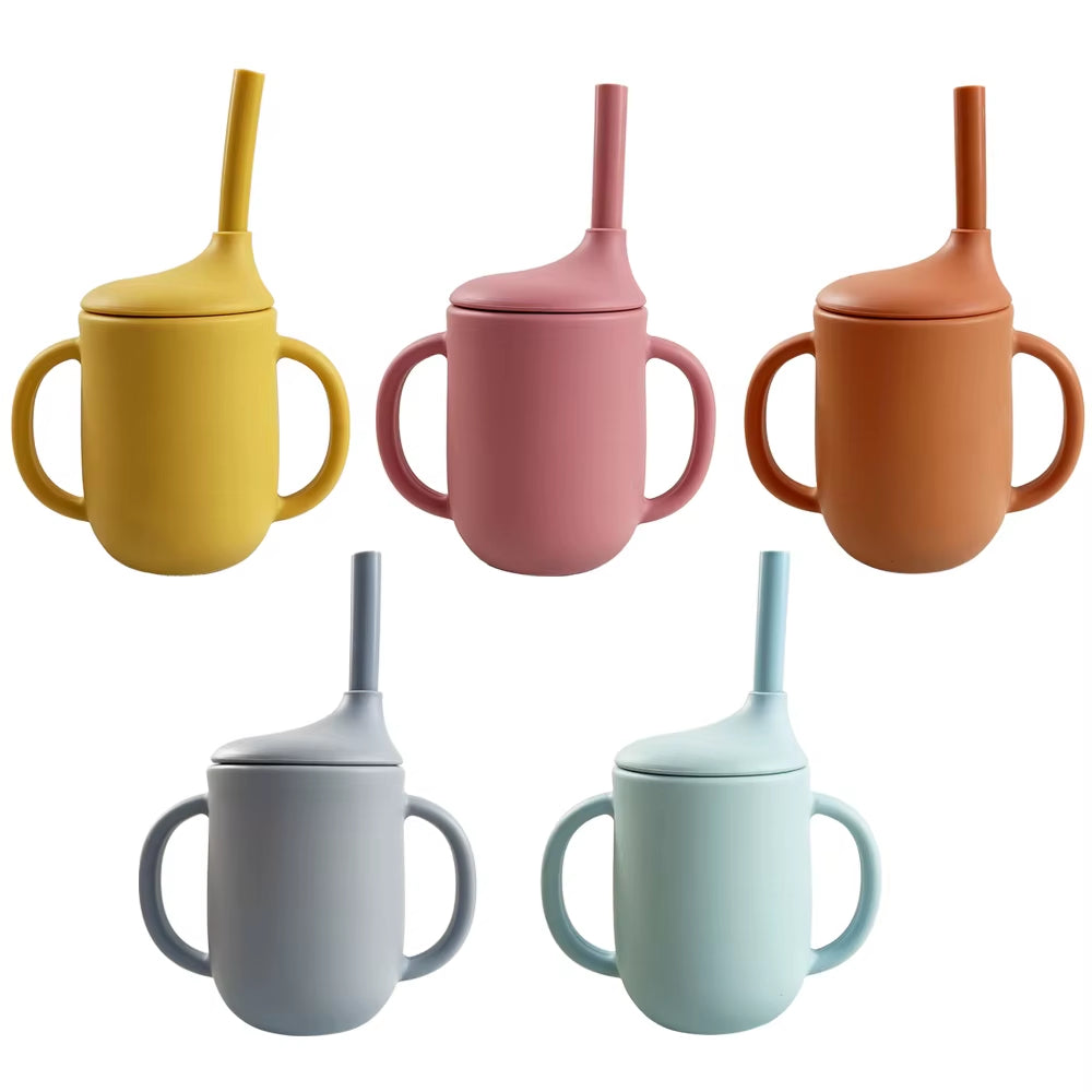 Momo Tots Silicone Straw Training Cup with Handles - 210ml| Large