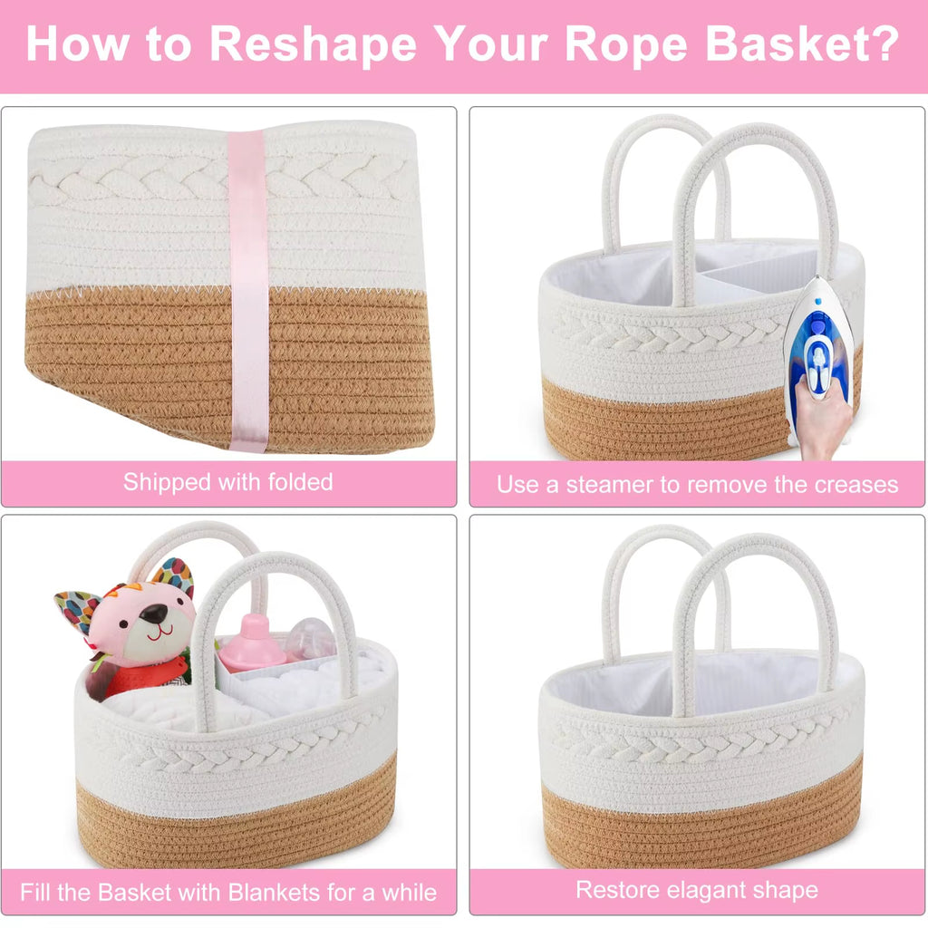 Woven Storage Caddy – Multi-Purpose Organiser Basket with Handles